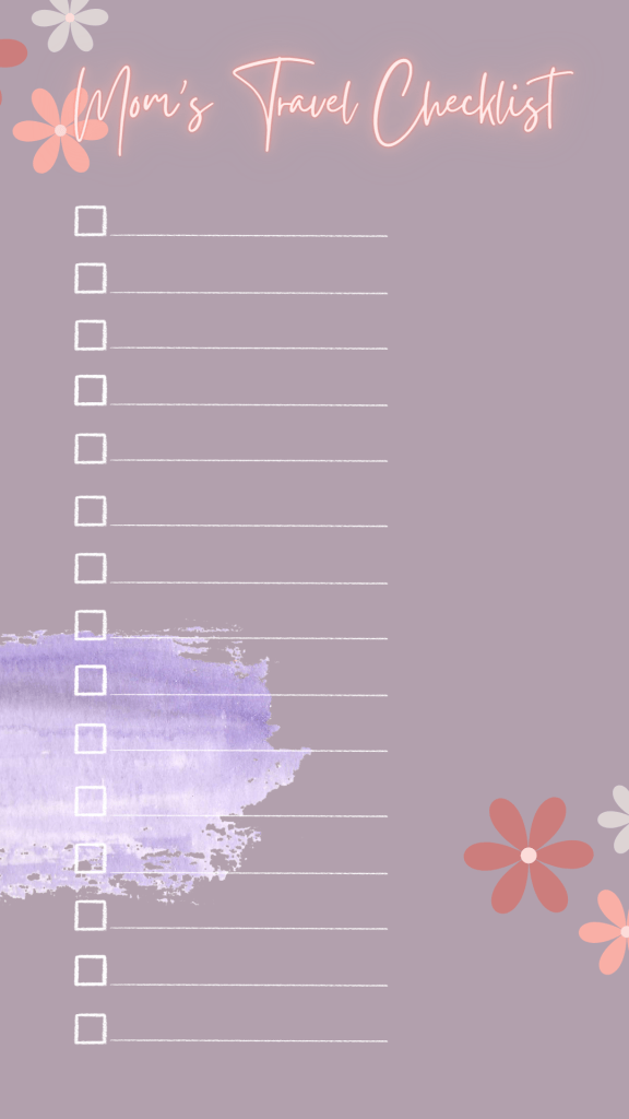 Mom Travel Checklist Template